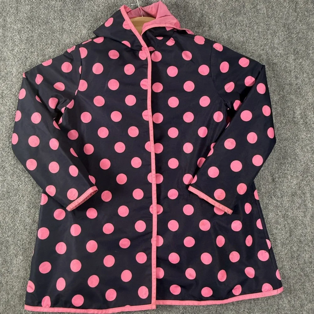 Gymboree Rain Jacket Girls‎ Large 10 12 Hooded Waterproof Polka Dot Coat
